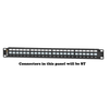 24 Fiber High Density ST MM Feed Thru Patch Panel 19" 1RU