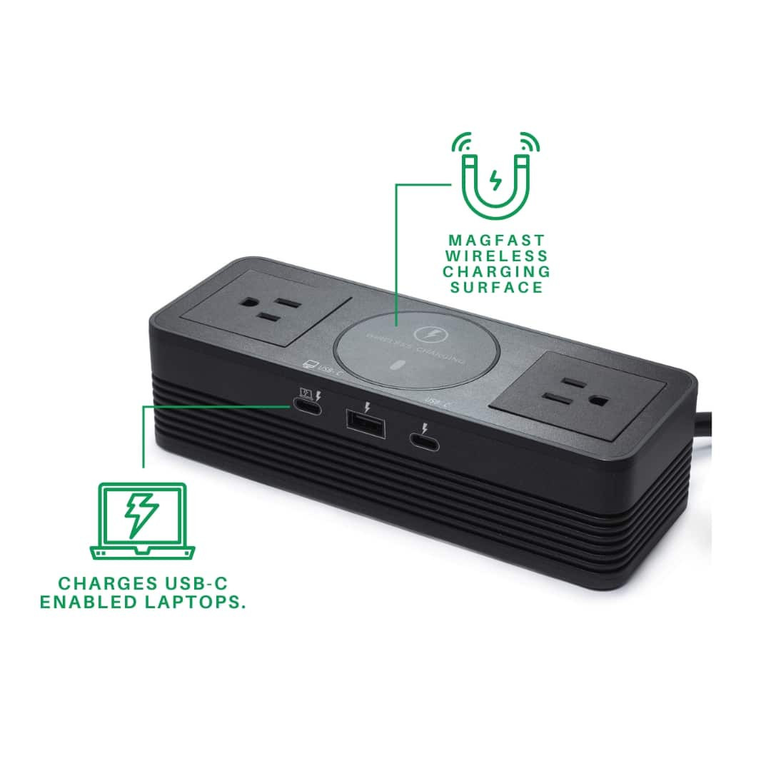 Bittel Q3 Table Top Magnetic Charging Pad with USB-A USB-C Ports and AC ...