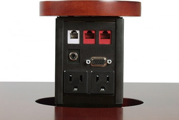 Custom Conference Table Spring Loaded Pop Up Power Data Video Distribution