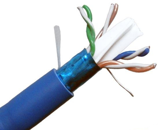 CAT6 600MHz Cable, 23AWG, Shielded STP, 4 Pairs, Wood Spool, 1000'