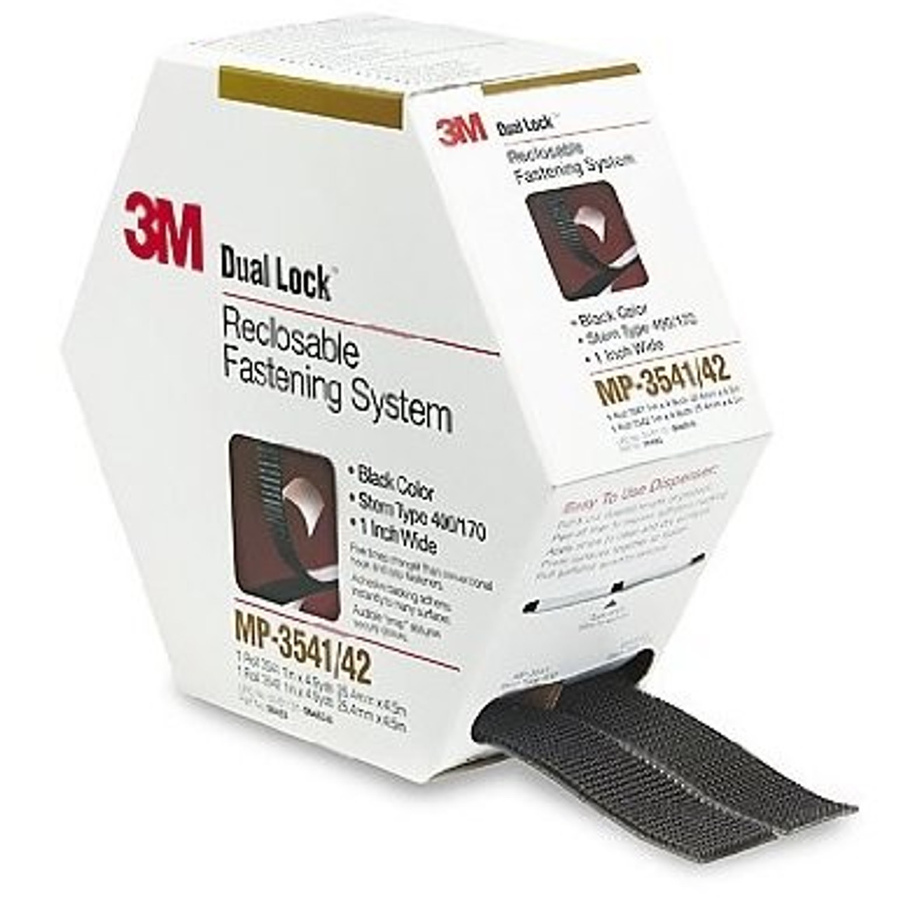 3M MP-3541/42 1 Dual Lock Reclosable Fastening System Black Velcro Like