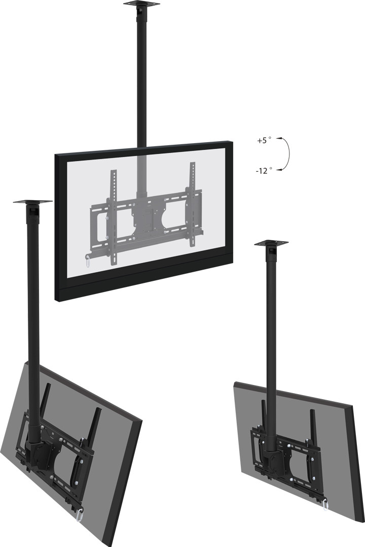 1.5" NPT Threaded Pipe 8.66" - 14.57" Ceiling Mount Bracket