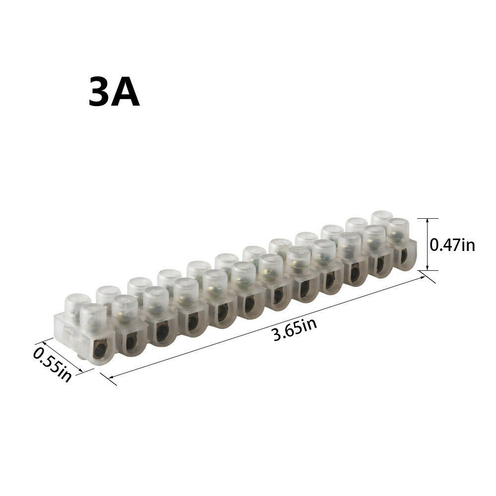 12 Position Euro Style Terminal Strip 3amp