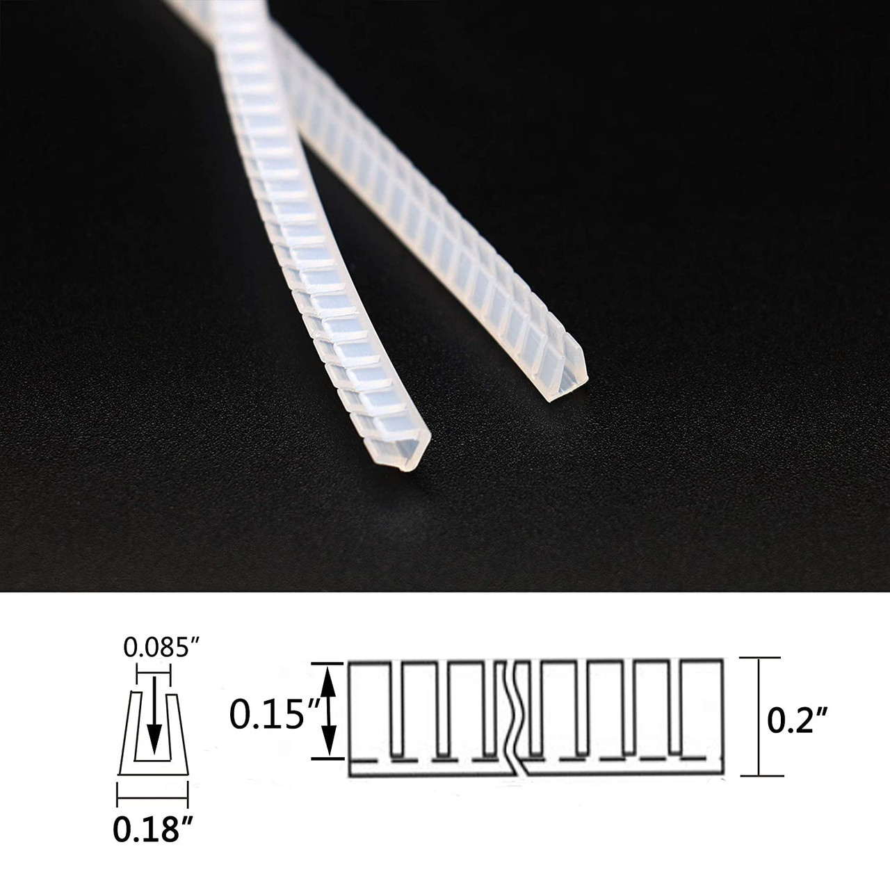 16' White and 16' Black PE Plastic Edge Protection Strip