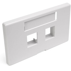 Leviton 49910-HW2 White Quickport 2-Port Cubicle Data Plate