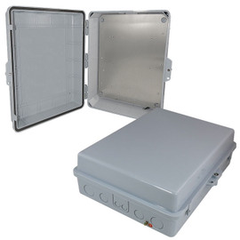 Enclosure 17x14x07 Polycarbonate ABS Weatherproof NEMA 4 Enclosure with Aluminum Back Plate