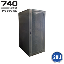 FE7419-28-02  59" Network Server Floor Enclosure Mesh Door 27.5" Width 42" Deep 28U