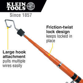 Klein SRS56036 Telescoping Gopher Pulling Pole 18' WireSpanner Plus