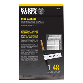 Klein 56250 Wire Marker Book Black Numbers 1-48