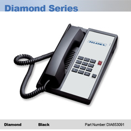 Teledex DIA653091 Diamond Hotel Hospitality Guestroom Telephone Black