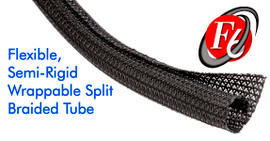 Techflex F6 Flexible Semi-Rigid Wrap Around Braided Sleeving 1" X 100'