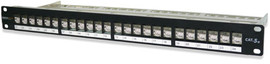 24458S-C5E 24-Port Category 5e Screened Patch Panel, T568A/B Wiring, 1.75" High