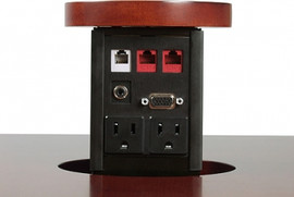 Custom Conference Table Spring Loaded Pop Up Power Data Video Distribution Custom Conference Table Spring Loaded Pop Up Power Data Video Distribution