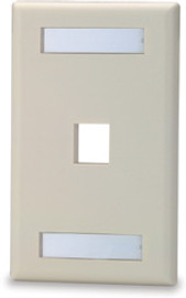 1 Port Single Gang Face Plate with Labeling Windows