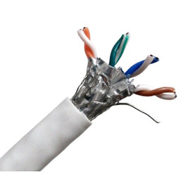 CAT6 600MHz Cable 23AWG Shielded SFTP 4 Pairs Wood Spool 1000'