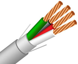 18/4 Security Cable Stranded Shielded CMR Riser Alarm, Audio, 1000' 18/4 Security Cable Stranded Shielded CMR Riser Alarm, Audio, 1000'