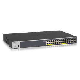 Netgear GS728TP-200NAS Prosafe 24 Port 10/100/1000 Smart POE+ Switch 4 SFP Netgear GS728TP-200NAS Prosafe 24 Port 10/100/1000 Smart POE+ Switch 4 SFP