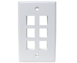 MIG 6 Port Keystone Plate (610-206) White