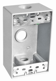 2" Deep One Gang Outdoor Weatherproof Box (3) 1/2" Holes