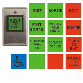 Illuminated Green Push-to-Exit Button