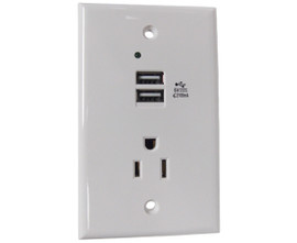 USB Charging In-Wall Outlet and Power Outlet USB Charging In-Wall Outlet and Power Outlet