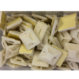 Small 4 Way Adhesive Backed Cable Tie Mount 100/Pack 3/4" x 3/4"