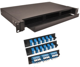 48 Port Rack Mount Fiber Enclosure Pre-Loaded with LC SM Connectors