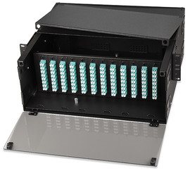 72 to 288 Fiber Rack Mount Enclosure Takes 12 Panels 8 Tray