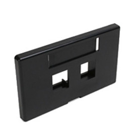 Leviton Black Quickport 2-Port Cubicle Data Plate 49910-HE2
