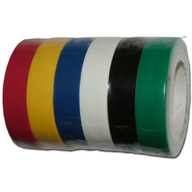 (6) Colored Electrical Tape 1/2in x 20ft U.L.