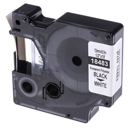 Dymo Permanent Polyester Labels 3/8" Black on White