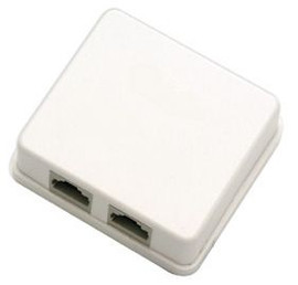 Cat5E Data Dual Surface Box with Circuit Board Jack Installed