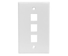 3 Port Keystone Plate (310-203) White 3 Port Keystone Plate (310-203) White