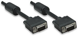 15' SVGA Monitor Cable HD15 Male to HD15 Male with Ferrite Cores