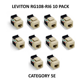 Leviton 5G108-RI5 GigaMax Category 5E QuickPort Connector Data Jack 10 Pack 