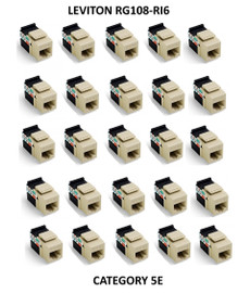 Leviton 5G108-RI5 Ivory GigaMax Category 5E QuickPort Connector Data Jack 25 Pack Leviton 5G108-RI5 Ivory GigaMax Category 5E QuickPort Connector Data Jack 25 Pack