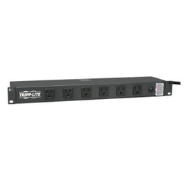Tripplite RS-1215-RA 1U Rack Mount Power Strip 120V 15A 5-15P 12 Outlets Right-Angled Widely Spaced 15-ft. Cord