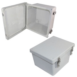 10x8x6 Fiberglass Weatherproof NEMA 4X Enclosure with Blank Aluminum Back