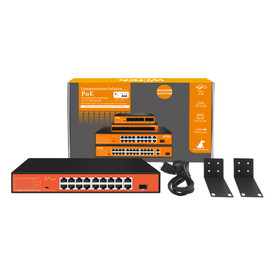 16 Port PoE 250M Extended Mode 802.3AF/AT Port Monitor 150W