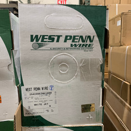 West Penn 254246EZBL1000 CAT6 Plenum CMP UL 550MHz Cable 23AWG UTP 4pr Solid Pull Box 1000' Blue