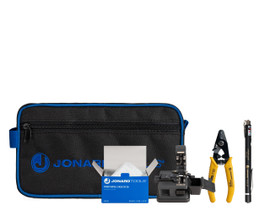 <h2>Fiber Optic Connector Clean and Prep Kit, Precision Cleaver</h2><ul><li>Fiber Stripper strips the 1.6-3 mm fiber jacket, 600-900 micron buffer coating, and 250 micron cable down to expose the 125 micron glass fiber<li>Fiber Cleaver cleaves either 900 µm buffered or 250 µm coated fiber, the precision fiber cleaver provides a perfect cleave preparing fiber for fusion splicing<li>Wet Wipes made with a nonabrasive residue-free 91% isopropyl alcohol solvent for cleaning the end-faces quickly and easily<li>Visual Fault Locator identifies breakpoints, leaks, poor connections, and stress points in fiber optic cable<li>Enclosed in our H-20 Rugged Nylon Carrying Case for safety and convenience
