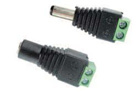 2.1mm Power Plug to Terminal Screw Connector 2 Pack 1 Male/1 Female