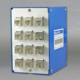 DINSpace SNAP-CU-12 DIN-Rail Mount CAT 6 Copper Patch Panel