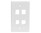 4 Port Keystone Plate (310-204) White 4 Port Keystone Plate (310-204) White