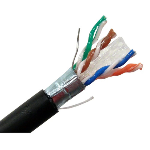 Category 6 600 MHz 4 Pair CMX Shielded Direct Burial Cable Gel Filled 1000' Reel Category 6 600 MHz 4 Pair CMX Shielded Direct Burial Cable Gel Filled 1000' Reel