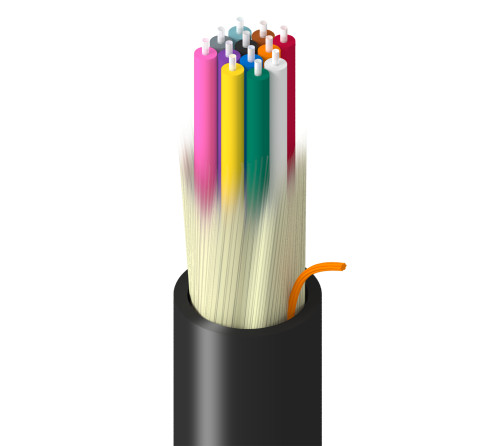 Belden Marine Tuff Indoor/Outdoor Distribution OM4 12F Non-Unit Single Jacket Black LSZH OFNR-ST1 ABS