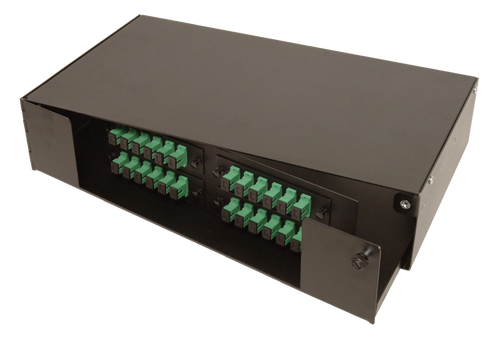 2 RU 4 Termination Panel 19” or 23” Rack Mount Fiber Distribution Unit