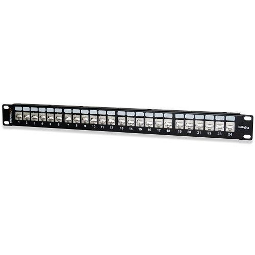 24-Port Category 6A 10G Shielded Patch Panel 1U 24-Port Category 6A 10G Shielded Patch Panel 1U
