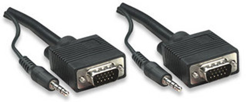 66' SVGA with Audio Cable HD15 VGA Stereo 3.5 mm Plug Male to Male