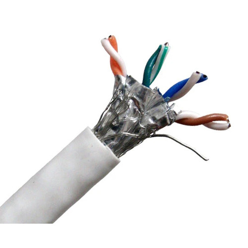 CAT6 600MHz Cable 23AWG Shielded SFTP 4 Pairs Wood Spool 1000'